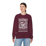 Feel The Shockwave Horizon Force Airplane Graphic Unisex Heavy Blend Crewneck Sweatshirt Aviation Military Streetwear Pullover