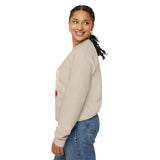 Heart Flower Graphic Unisex Heavy Blend Crewneck Sweatshirt Comfortable Streetwear Pullover Bold Red and Black Floral Heart Design Symbol of Love Strength and Vitality Perfect Gift for Friends Birthdays Cozy Days and Everyday Wear