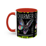 The Charmer Butterfly Accent Coffee Mug 11oz 15oz Black Two Tone Ceramic Cup Aesthetic Iridescent Butterfly Design Gift for Coffee Lovers