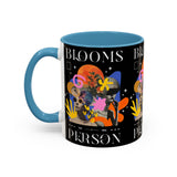 Blooms Person Accent Coffee Mug 11oz 15oz Abstract Floral Head Artistic Colorful Modern Creative Design Black White Ceramic Tea Cup Streetwear Inspired Artistic Fashion Drinkware