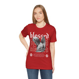 Blessed Angel Statue Graphic Unisex Jersey Short Sleeve Tee Gothic Streetwear Aesthetic Spiritual Bold Artistic Fashion T Shirt