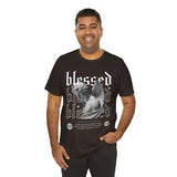 Blessed Angel Statue Graphic Unisex Jersey Short Sleeve Tee Gothic Streetwear Aesthetic Spiritual Bold Artistic Fashion T Shirt