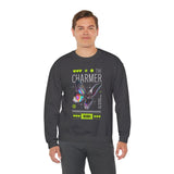 The Charmer Unisex Heavy Blend Crewneck Sweatshirt Futuristic Butterfly Neon Cyber Aesthetic Graphic Pullover Streetwear Fashion