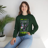 The Charmer Unisex Heavy Blend Crewneck Sweatshirt Futuristic Butterfly Neon Cyber Aesthetic Graphic Pullover Streetwear Fashion