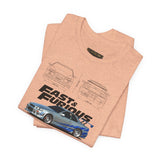 Silver Blue Street Racing Artwork Unisex Heavy Cotton Tee High Performance Inspired Graphic Shirt For Car Lovers And Urban Streetwear Fans