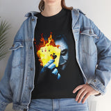 The Jocker Burning Aces Unisex Heavy Cotton Tee Fiery Gothic Streetwear Design Bold Dark Art Shirt for Risk Takers, Hustlers, and Fearless Game Changers
