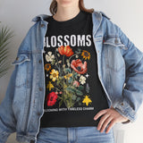 Blossoms Floral Graphic Unisex Heavy Cotton Tee Comfortable Streetwear Timeless Charm Motivational Nature Inspired T Shirt Perfect Gift for Garden Lovers Friends Birthdays Casual Everyday Wear