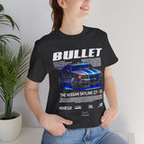 Bullet Blue Street Racing Artwork Unisex Heavy Cotton Tee High Performance Inspired Graphic Shirt For Car Lovers And Urban Streetwear Fans