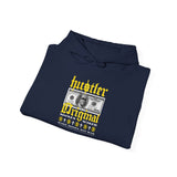 Hustler Original Money Maker Unisex Heavy Blend Hooded Sweatshirt Streetwear Graphic Bold Dollar Bill Print Motivational Entrepreneur Hoodie