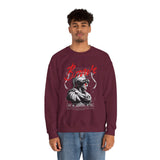 Brave Warrior Roman Gladiator Graphic Print Unisex Heavy Blend Crewneck Sweatshirt Bold Motivational Streetwear Pullover