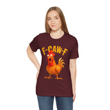 F Caw F Funny Rooster Cartoon Unisex Heavy Cotton Tee Hilarious Farm Humor Graphic Shirt Bold Comedy Design Casual Wear Gift For Friends Laugh Lovers