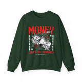 Money Motivation Hustler Mindset Graphic Print Unisex Heavy Blend Crewneck Sweatshirt Streetwear Ambition Pullover