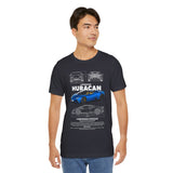 Exotic Blue Supercar Roadster Blueprint Art Unisex Heavy Cotton Tee Premium Streetwear Car Enthusiast Gift Performance Inspired Design Shirt