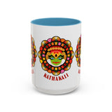 Kathakali Accent Coffee Mug 11oz 15oz Kerala India Classical Dance Art Face Ceramic Cup Cultural Heritage South Indian Folk Design Traditional Festival Gift