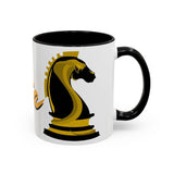 Tate Knight Logo Accent Coffee Mug 11oz 15oz Gold Foil Chess Horse Design Motivational Hustler Ceramic Cup Bold Luxury Inspired Streetwear Gift Drinkware