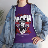 Faith Over Fear Jesus Crown Of Thorns Unisex Heavy Cotton Tee Christian Graphic Bold Religious Streetwear Motivational Bible Verse T Shirt