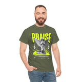 Praise Angel Statue Graphic Unisex Heavy Cotton Tee Spiritual Gothic Streetwear T-Shirt