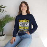 Hustler Original Money Maker Unisex Heavy Blend Crewneck Sweatshirt Streetwear Graphic Bold Dollar Bill Print Motivational Entrepreneur Pullover