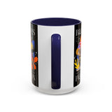 Blooms Person Accent Coffee Mug 11oz 15oz Abstract Floral Head Artistic Colorful Modern Creative Design Black White Ceramic Tea Cup Streetwear Inspired Artistic Fashion Drinkware