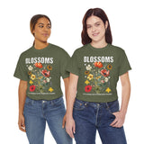 Blossoms Floral Graphic Unisex Heavy Cotton Tee Comfortable Streetwear Timeless Charm Motivational Nature Inspired T Shirt Perfect Gift for Garden Lovers Friends Birthdays Casual Everyday Wear
