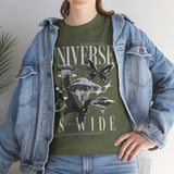 Universe Is Wide Graphic Unisex Heavy Cotton Tee Cosmic Galaxy Butterfly Space Streetwear T Shirt