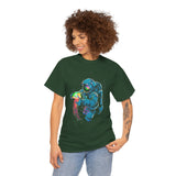 Galactic Dream Astronaut Neon Art Unisex Heavy Cotton Tee Bold Cosmic Streetwear Graphic T Shirt Vibrant Space Design Comfortable Classic Fit Everyday Wear Perfect Gift for Sci Fi Lovers and Creative Minds