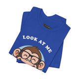 Smiling Monkey Cartoon Good Luck Design Unisex Heavy Cotton Tee Funny Cute Graphic Shirt Positive Vibes Humor Artwork Casual Wear Gift For Friends
