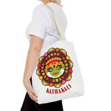 Kathakali Tote Bag Kerala Traditional Dance Art Canvas Bag Indian Culture Onam Festival Malayalam Heritage Ethnic Graphic Reusable Shopping Bag