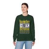 Hustler Original Money Maker Unisex Heavy Blend Crewneck Sweatshirt Streetwear Graphic Bold Dollar Bill Print Motivational Entrepreneur Pullover