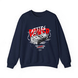 Attire Power Unisex Heavy Blend Crewneck Sweatshirt Graphic Pullover Black Hustler Money Stack Design Wealth Streetwear Bold Entrepreneur Alpha Mindset Financial Success Fashion