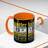 Hustler Original Money Maker Accent Coffee Mug 11oz 15oz Streetwear Bold Dollar Bill Graphic Motivational Entrepreneur Ceramic Cup