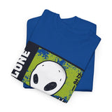 Unisex Not Alone Alien T Shirt Cartoon UFO Graphic Tee Extraterrestrial Sci Fi Space Themed Paranormal Conspiracy Inspired Streetwear Top