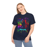 Reaper Of Neon Flames Unisex Heavy Cotton Tee Dark Energy Skull Design Powerful Streetwear Statement For Bold Rebels And Night Warriors
