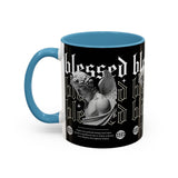 Blessed Angel Statue Graphic Accent Coffee Mug 11oz 15oz Gothic Streetwear Aesthetic Spiritual Artistic Ceramic Drinkware