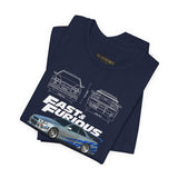 Silver Blue Street Racing Artwork Unisex Heavy Cotton Tee High Performance Inspired Graphic Shirt For Car Lovers And Urban Streetwear Fans