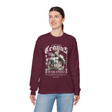 Cronus The Dark Sovereign Unisex Heavy Blend Crewneck Sweatshirt Greek Mythology Statue Graphic Gothic Streetwear Bold Artistic Pullover