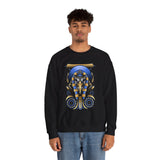 Eye Of Eternity Sweatshirt Unisex Premium Fleece Gold And Blue Egyptian Owl Pharaoh Design Symbolic Streetwear Spiritual Calm Comfort For Creative Souls