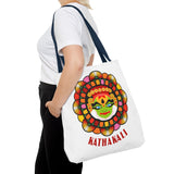 Kathakali Tote Bag Kerala Traditional Dance Art Canvas Bag Indian Culture Onam Festival Malayalam Heritage Ethnic Graphic Reusable Shopping Bag