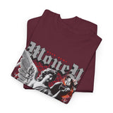 Money Bright Unisex Heavy Cotton Tee Angel Statue Graphic Gothic Streetwear Red Neon Aesthetic Artistic Fashion Statement T Shirt