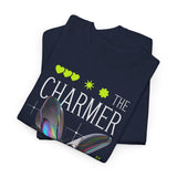 The Charmer Unisex Heavy Cotton Tee Futuristic Butterfly Graphic Streetwear Neon Cyber Aesthetic Artistic Fashion Statement T Shirt