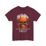Wildfire Skull Flames Unisex Heavy Cotton Tee Gothic Inferno Graphic Bold Streetwear Motivational Statement T Shirt