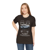 Futuristic Electric Pickup Blueprint Art Unisex Heavy Cotton Tee Bold Streetwear Graphic Shirt For Car Lovers And Tech Enthusiasts