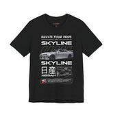 Japanese Performance Coupe Skyline Inspired Unisex Streetwear Tee High Speed Racing Car Graphic Shirt JDM Culture Drift Style Automotive Art Design For Car Lovers Urban Fashion