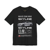 Japanese Performance Coupe Skyline Inspired Unisex Streetwear Tee High Speed Racing Car Graphic Shirt JDM Culture Drift Style Automotive Art Design For Car Lovers Urban Fashion
