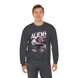 Aliens Exist UFO Graphic Unisex Heavy Blend Crewneck Sweatshirt Sci Fi Streetwear Alien Space Pullover