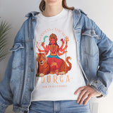 Goddess The Mother Durga T Shirt Divine Shakti Devi Maa Graphic Tee Navratri Durga Puja Festival Wear Hindu Spiritual Devotional Unisex Cotton Casual Streetwear Gift For Devotees