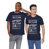 Japanese Performance Coupe Skyline Inspired Unisex Streetwear Tee High Speed Racing Car Graphic Shirt JDM Culture Drift Style Automotive Art Design For Car Lovers Urban Fashion