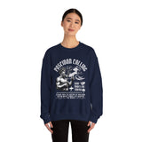 Poseidon Calling Greek God Ocean Waves Graphic Unisex Heavy Blend Crewneck Sweatshirt Surf Streetwear Coastal Vibes