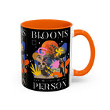 Blooms Person Accent Coffee Mug 11oz 15oz Abstract Floral Head Artistic Colorful Modern Creative Design Black White Ceramic Tea Cup Streetwear Inspired Artistic Fashion Drinkware