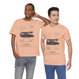 Ultra Sleek Performance Sports Coupe Blueprint Art Unisex Heavy Cotton Tee for Car Lovers and Streetwear Fans